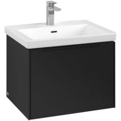 Villeroy & Boch Subway 3.0 Waschtischunterschrank 57,2 Cm, 1 Auszug, Griff Volcano Black, Ohne LED-Licht