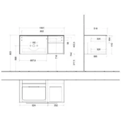 Villeroy & Boch Subway 3.0 Waschtischunterschrank 100,1 Cm, 2 Auszüge + Regal Rechts, Griffe Monochrom, Ohne LED-Licht 10 Villeroy & Boch Subway 3.0 Waschtischunterschrank 100,1 Cm, 2 Auszüge + Regal Rechts, Griffe Monochrom, Ohne LED-Licht -Badmöbel Verkäufe villeroy boch alle kollektionen subway 3 4529465