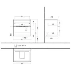 Villeroy & Boch Subway 3.0 Waschtischunterschrank 62,2 Cm, 2 Auszüge, Griffe Volcano Black, Mit LED-Licht -Badmöbel Verkäufe villeroy boch alle kollektionen subway 3 4529543