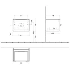 Villeroy & Boch Subway 3.0 Waschtischunterschrank 57,2 Cm, 1 Auszug, Griff Volcano Black, Ohne LED-Licht -Badmöbel Verkäufe villeroy boch alle kollektionen subway 3 4529552