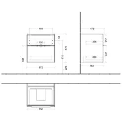Villeroy & Boch Subway 3.0 Waschtischunterschrank 57,2 Cm, 2 Auszüge, Griffe Volcano Black, Ohne LED-Licht -Badmöbel Verkäufe villeroy boch alle kollektionen subway 3 4529570