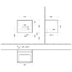 Villeroy & Boch Subway 3.0 Waschtischunterschrank 52,3 Cm, 1 Auszug, Griff Glänzend, Mit LED-Licht -Badmöbel Verkäufe villeroy boch alle kollektionen subway 3 4529594