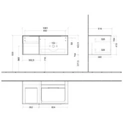 Villeroy & Boch Subway 3.0 Möbelset Mit 2 Auszüge, Mit Spiegel, 60 Cm -Badmöbel Verkäufe villeroy boch alle kollektionen subway 3 4688813