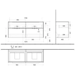 Villeroy & Boch Subway 3.0 Möbelset Mit 4 Auszüge, Mit Spiegelschrank, 130 Cm -Badmöbel Verkäufe villeroy boch alle kollektionen subway 3 4688837