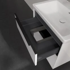 Villeroy & Boch Subway 3.0 Waschtischunterschrank 62,2 Cm, 2 Auszüge, Griffe Volcano Black, Mit LED-Licht -Badmöbel Verkäufe villeroy boch alle kollektionen subway 3 9561515