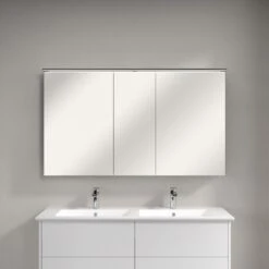 Villeroy & Boch Finero Waschtischunterschrank 130 Cm Mit Doppelwaschtisch Und Spiegelschrank, 4 Auszüge