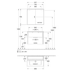 Villeroy & Boch Finero Waschtischunterschrank 80 Cm Mit Waschtisch Und Spiegelschrank, 2 Auszüge -Badmöbel Verkäufe villeroy boch badmoebel finero waschtischunterschrank mit 6155269
