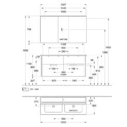 Villeroy & Boch Finero Waschtischunterschrank 130 Cm Mit Doppelwaschtisch Und Spiegelschrank, 4 Auszüge -Badmöbel Verkäufe villeroy boch badmoebel finero waschtischunterschrank mit 6155278