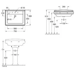 Villeroy & Boch Hommage Standsäule Für Waschtische 65,5 Bis 75,5 Cm -Badmöbel Verkäufe villeroy boch hommage standsaeule waschtische 65 75 5 cm 12300654