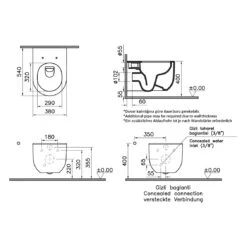 VitrA Liquid Wand-WC VitrA Flush 2.0 Mit Bidetfunktion